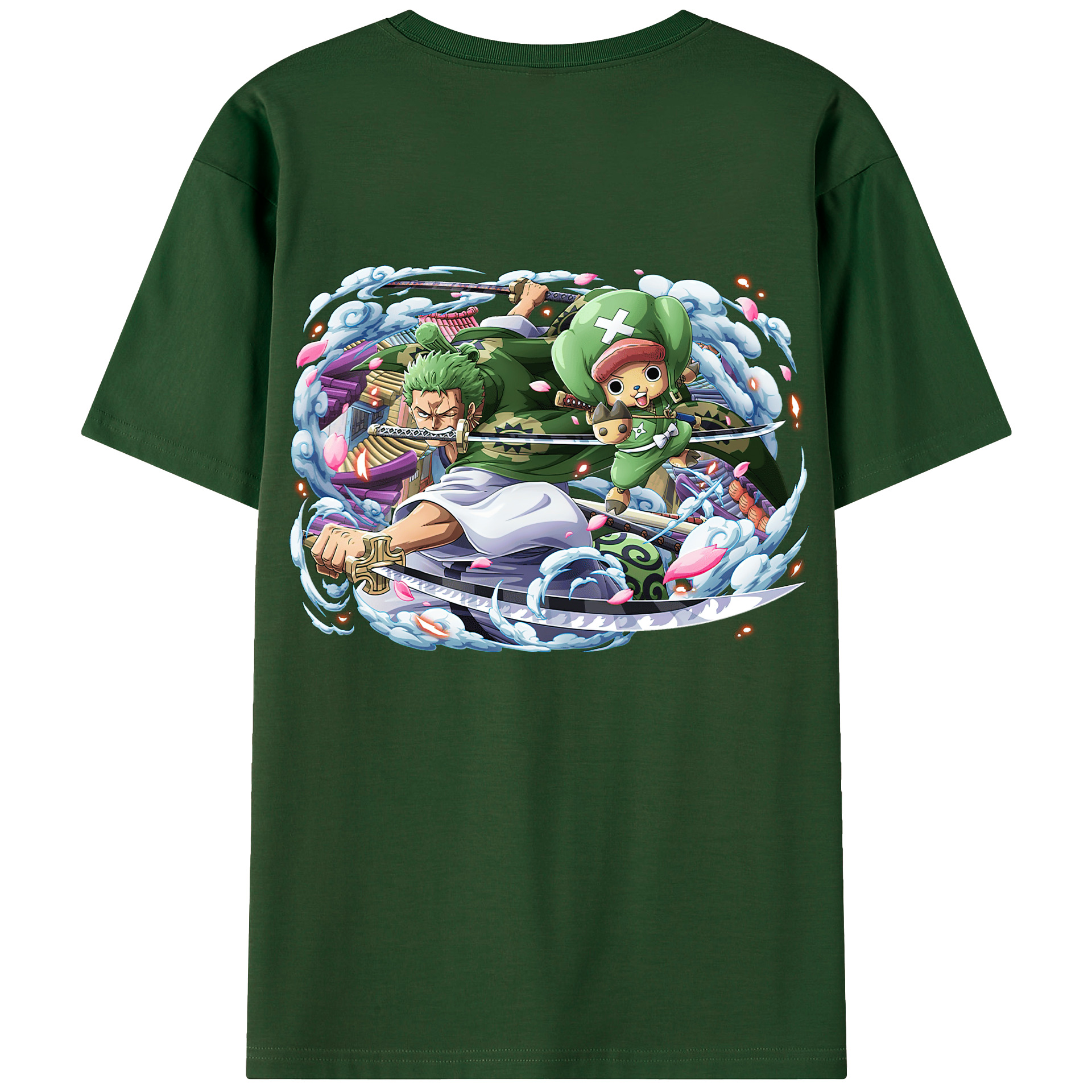 ワンピース ロロノア・ゾロ ONE PIECE Roronoa Zoro 綿100％半袖Tシャツ（背面プリント）